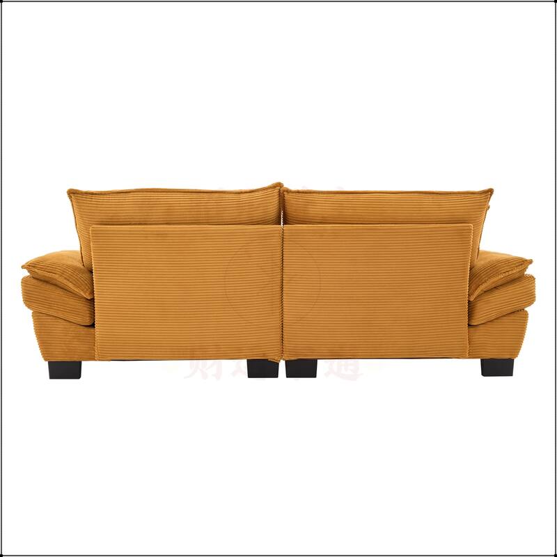 Corduroy Sofa Sleeper with Pillows