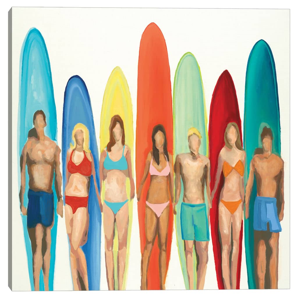 Surfers by Randy Hibberd Canvas Art Print