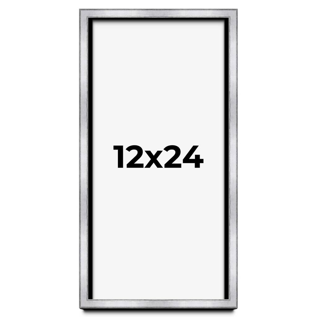Box 12 Frame 12x24 Shadow Box Frame Silver | 1.375 Inches Deep Real Wood - Overstock ...