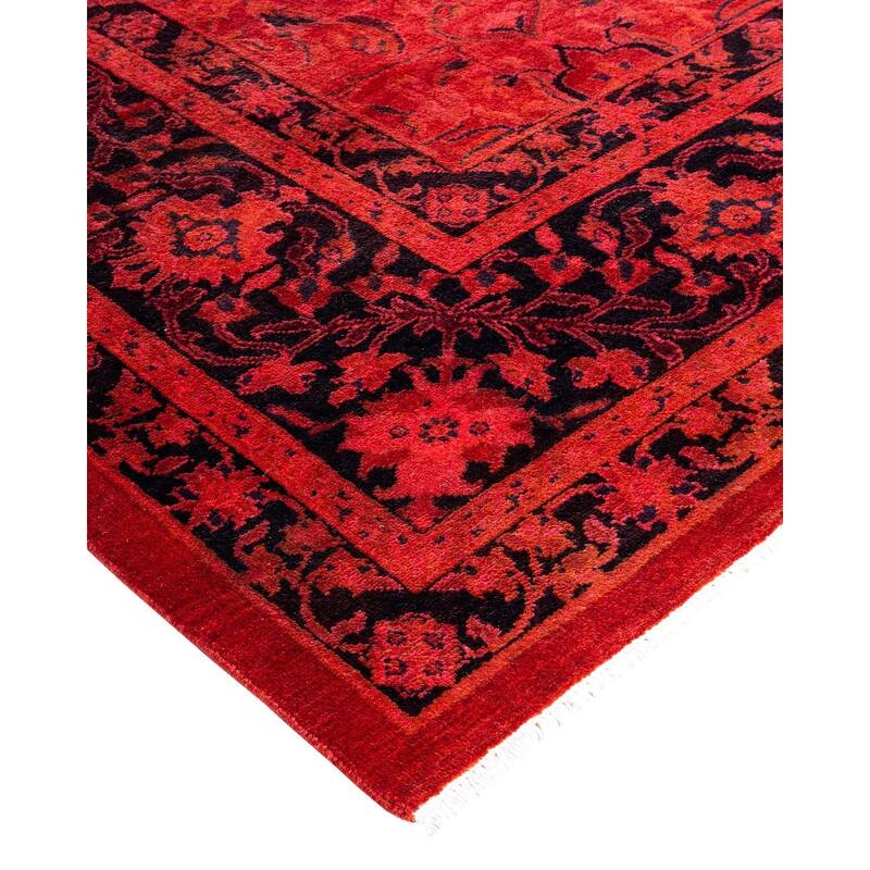 Overdyed, One-of-a-Kind Hand-Knotted Area Rug - Orange - 8' 3" x 10' 4"