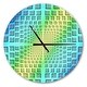preview thumbnail 2 of 7, Designart 'Purple Optical Illusion' Oversized Contemporary Wall CLock 16 in. wide x 16 in. high