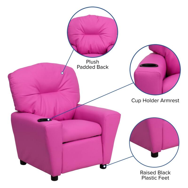 Contemporary Kids Recliner with Cup Holder