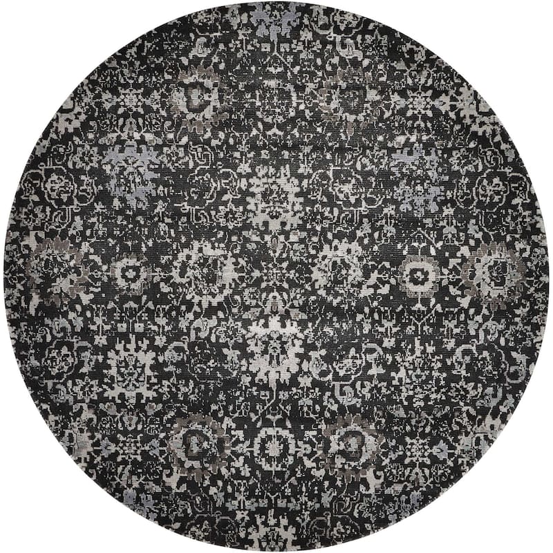 Nourison Twilight Area Rug - 8' Round - Onyx - Rectangle