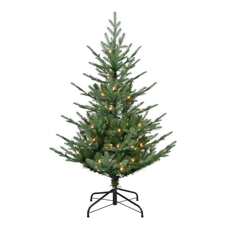 Puleo International 4.5 ft. Pre-Lit Hillside Spruce Artificial Tree - Green