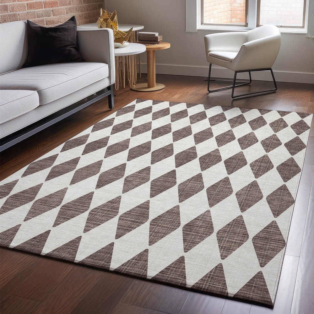 Premium Washable Super Soft Modern Diamond Mayfield Rug