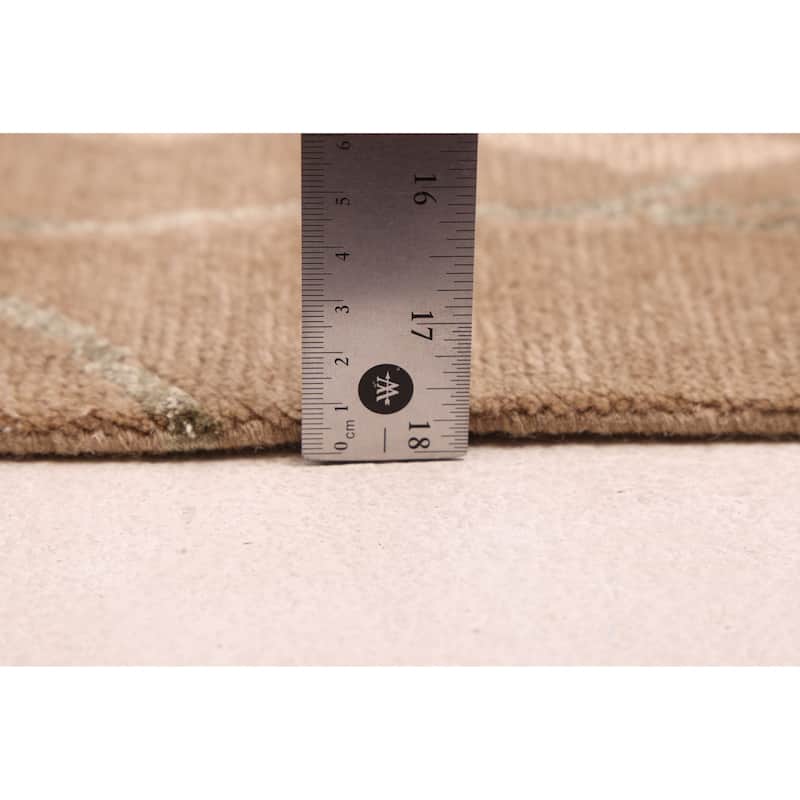 ECARPETGALLERY Hand-knotted Opulence Taupe Silk, Wool Rug - 7'11 x 9'11