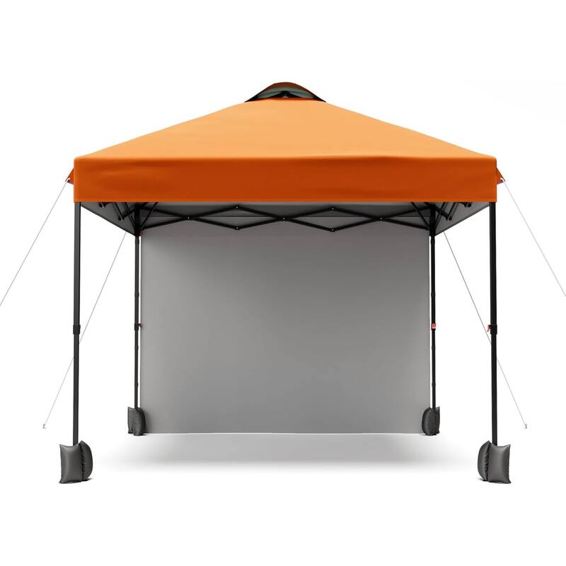 10x10ft Portable Instant Pop Up Canopy Tent with 1 Sidewall for Parties, Camping, Beach - N/A