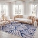 preview thumbnail 9 of 102, SAFAVIEH Handmade Capri Ilianka Wool Rug 10' x 14' - Navy/Ivory - Rectangle