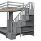 preview thumbnail 14 of 36, Full Size Convertible Murphy Bunk Bed with Hydraulic Lift, Built-In Desk, Storage Staircase