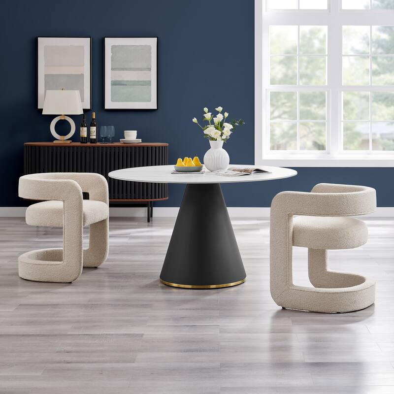 NPD Furniture Althea Boucle Dining Side Chair - Palladian Beige