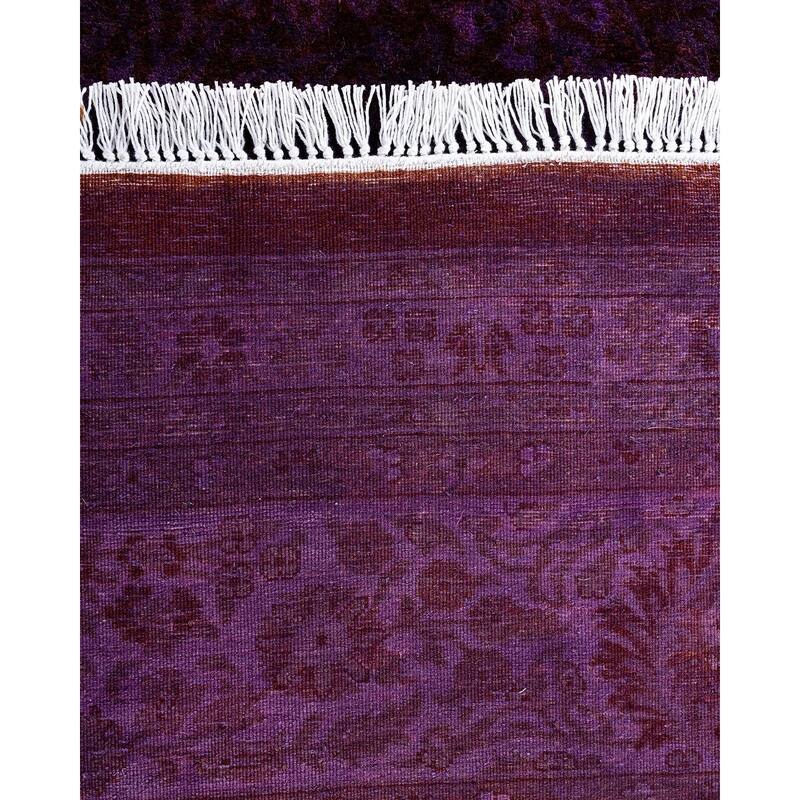 Fine Vibrance One-of-a-Kind Hand-Knotted Area Rug - Purple, 8' 1" x 8' 1" - 8' 1" x 8' 1"