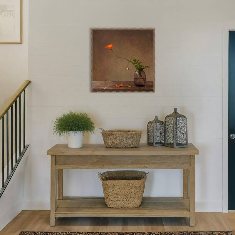 A story with orange poppies by Galina Bunkova Framed Canvas Wall Art Print