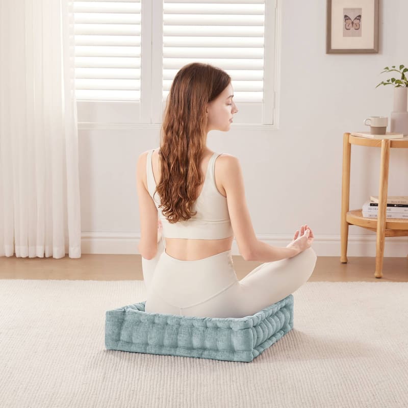 Intelligent Designs Charvi Poly Chenille Square Floor Pillow Cushion