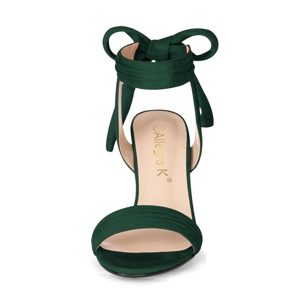 dark green chunky heels