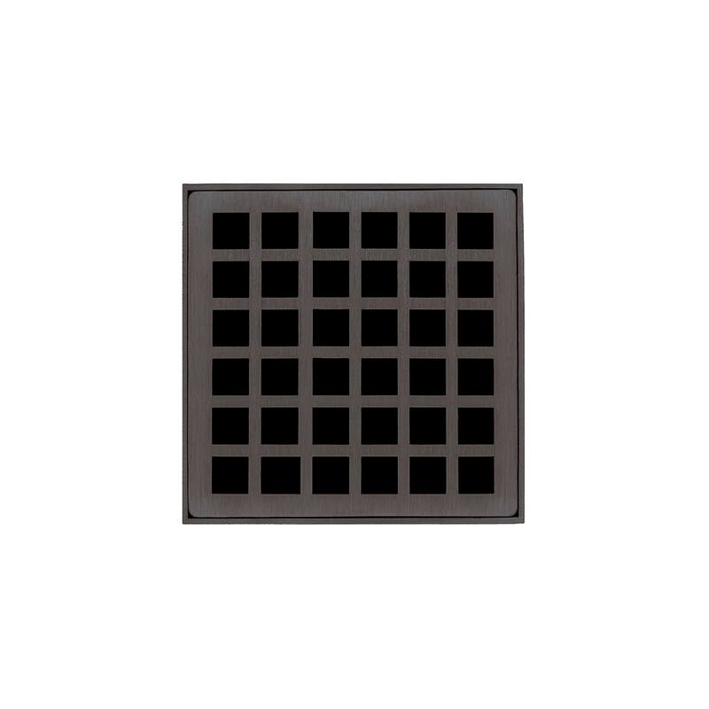 Infinity Drain Q 4 4" x 4" Center Drain with Squares Pattern