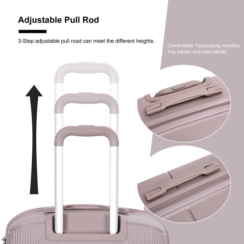 Hardshell Suitcase Double Spinner Wheels PP Luggage Sets Lightweight Durable Suitcase with TSA Lock,3-Piece Set (20/24/28)