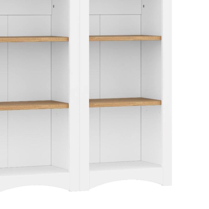 Farmhouse Free Standing 5 Tier Bookshelves Set of 2 with Adjustable Shelves for Versatile Storage