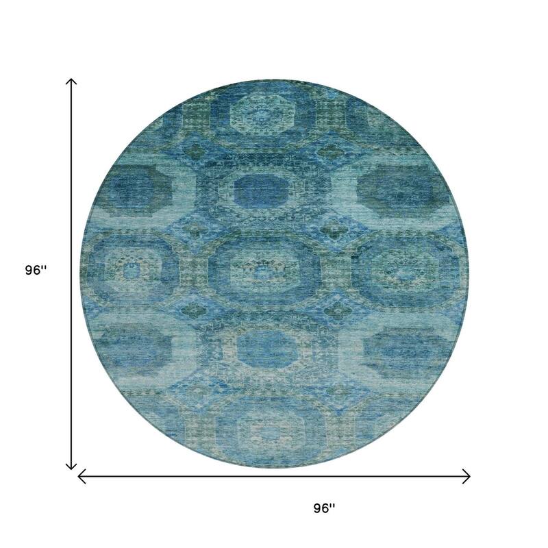 HomeRoots Medallion Transitional Rectangle Outdoor Rug