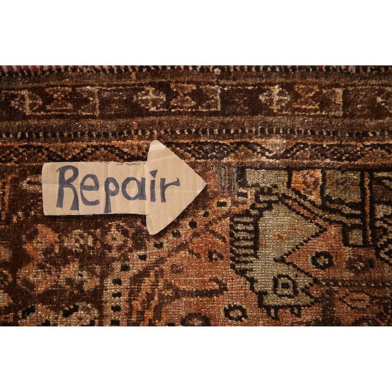 Qashqai Persian Antique Rug Hand-Knotted Vegetable Dye Wool Carpet - 4'8"x 7'9"