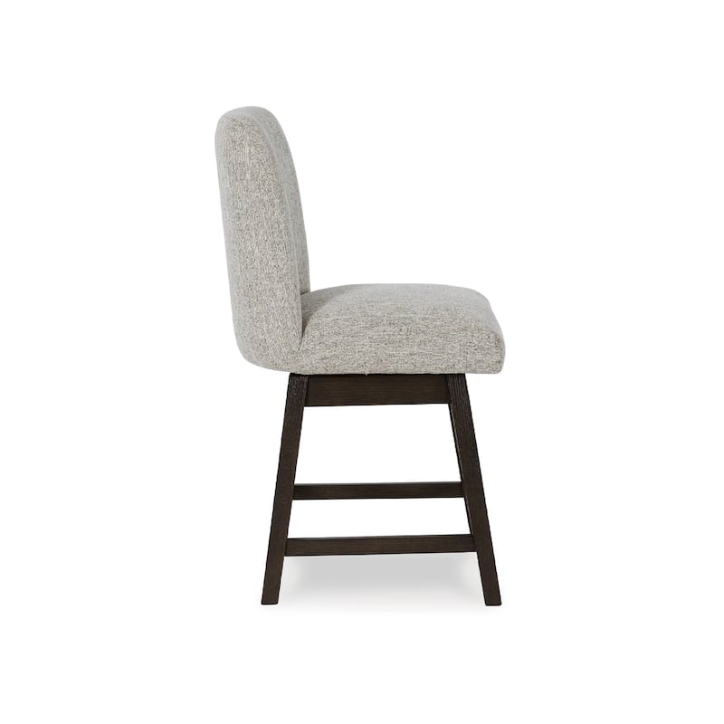 Haus Swivel Counter Height Chair Set of 2, Beige Foam Seats, Dark Brown