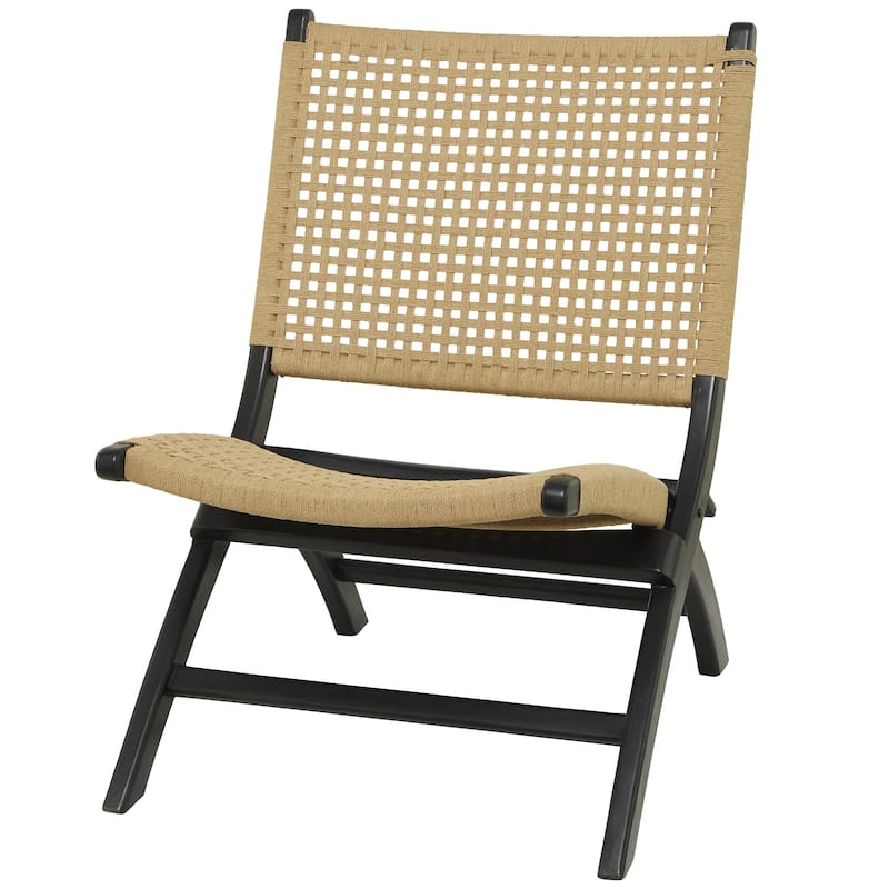Wood Handmade Woven Living Room Accent Chair - Brown or Black - Roche River Decor - Black