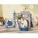 preview thumbnail 8 of 12, Toddler Slide, 9 in 1 Kids Indoor Bus Slide for Toddlers 1-3, Baby Indoor Outdoor Slide Bus Play House Playset Playground Blue&gray