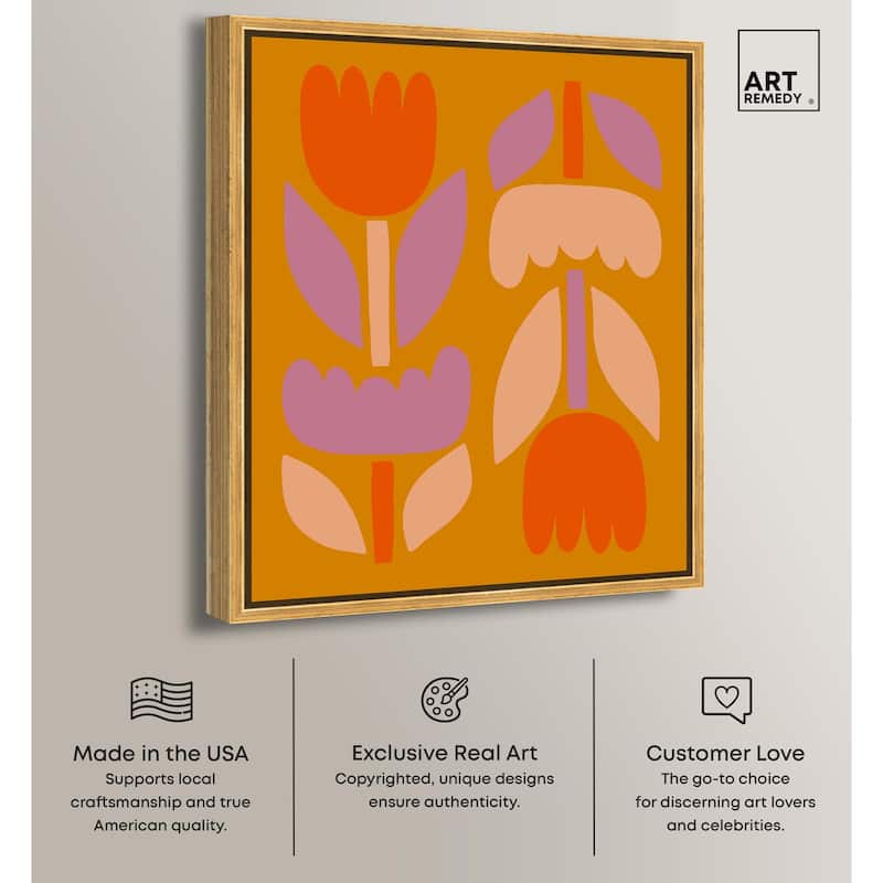 Tulips in Ochre Land Canvas by Art Remedy