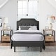 preview thumbnail 43 of 49, VECELO 3-Pieces Modern Upholstered Bed with Height Adjustable Headboard and Nightstands Sets