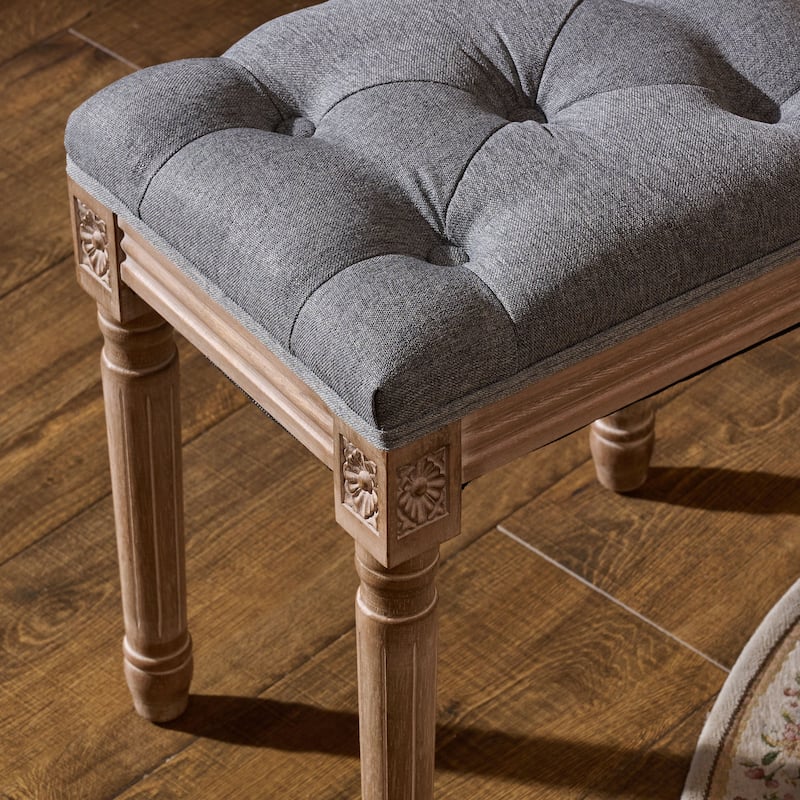 CO-Z French Vintage Upholstered Foot Stool and Vanity Stool