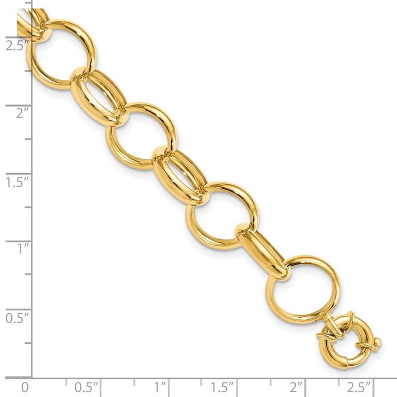 Curata 13mm 14k Yellow Gold Polished Fancy Lobster Closure Gold Bracelet 8 Inch