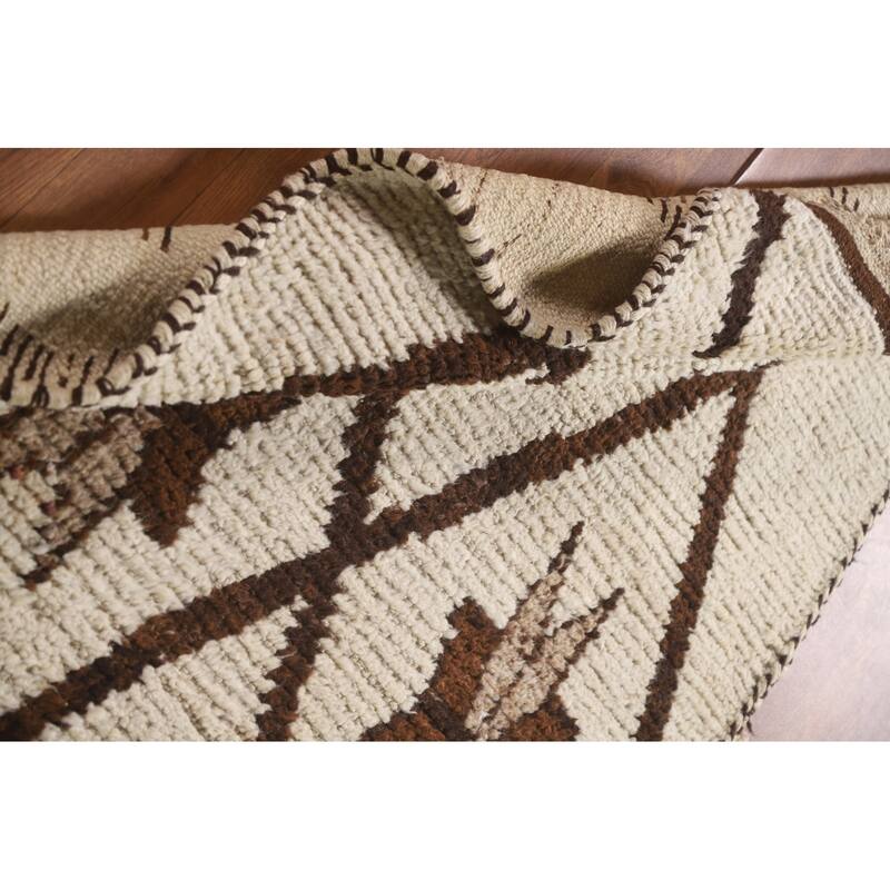 Natural Dye Anatolian Oriental Runner Rug Hand-knotted Wool Carpet - 3'5"x 10'7"