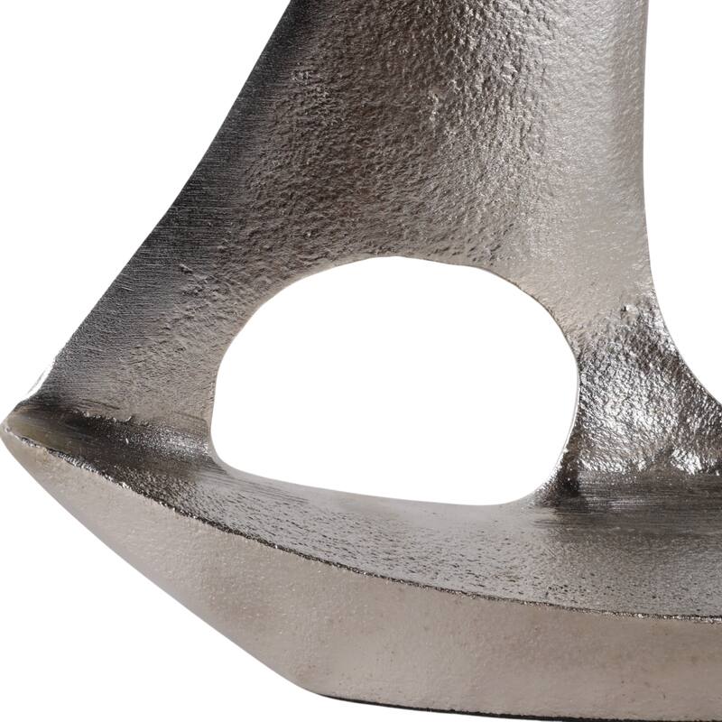 Metal Modern Coastal Sailboat Sculpture Decorative Accent - 13" Silver - 11" x 3" x 13.25"