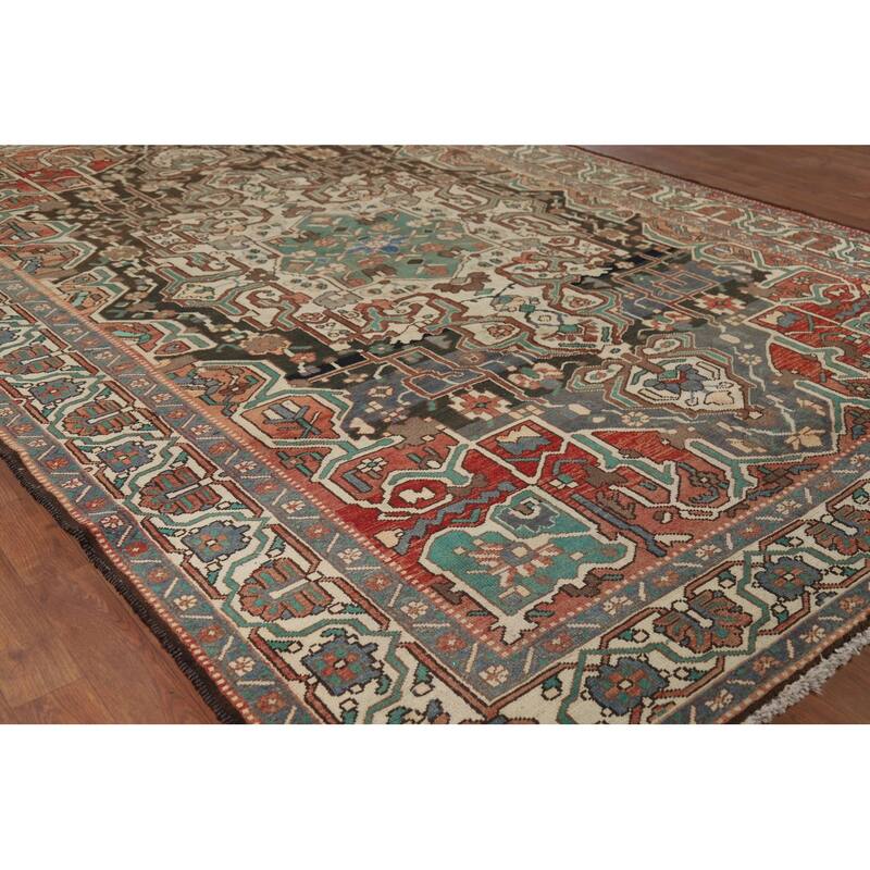 Bakhtiari Vintage Persian Area Rug Hand-Knotted Wool Carpet - 7'1" x 9'9"