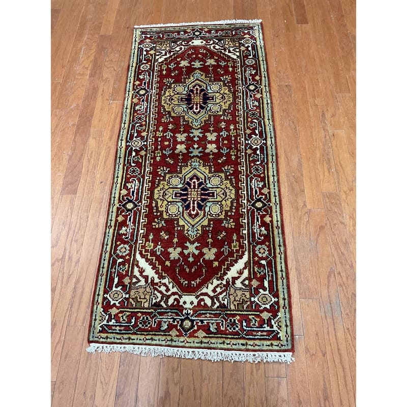 Handmade One-of-a-Kind Heriz Wool Oriental Rug 2'8 x 6'1 - 2.8 x 6.1