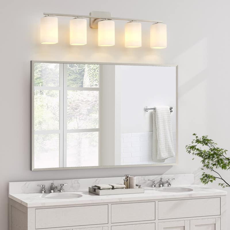 KAWOTI Modern & Contemporary Vanity Light with Frosted Glass Shade