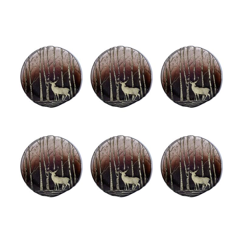 Wilderness Glass Dessert Plates, Set of 6
