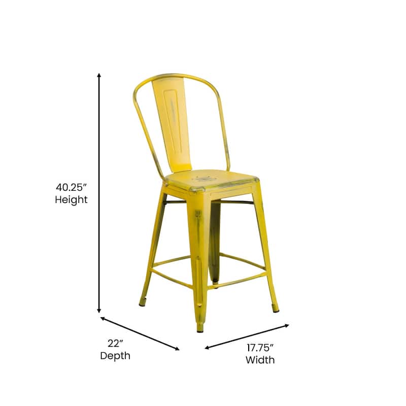 All-Weather Counter Height Stool with Poly Resin Seat