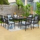 preview thumbnail 4 of 32, MAISON ARTS 9-Piece Patio Dining Set with Square/Rectangular Metal Table and 8 Gourd Head Shape Armrest Dining Chairs