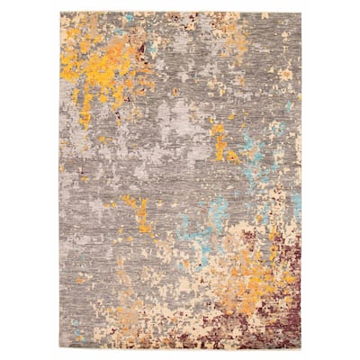 ECARPETGALLERY Hand-knotted Mystique Dark Grey Wool Rug - 9' 11" x 13' 11"