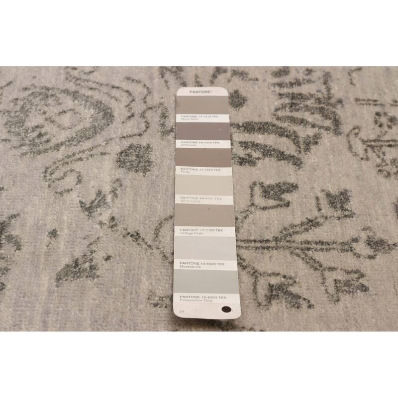 ECARPETGALLERY Hand-knotted Heritage Grey Silk, Wool Rug - 5'6 x 8'2