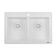 preview thumbnail 2 of 10, Ruvati 33 x 22 inch epiGranite Topmount Granite Composite Double Bowl Kitchen Sink - Arctic White - RVG1388WH