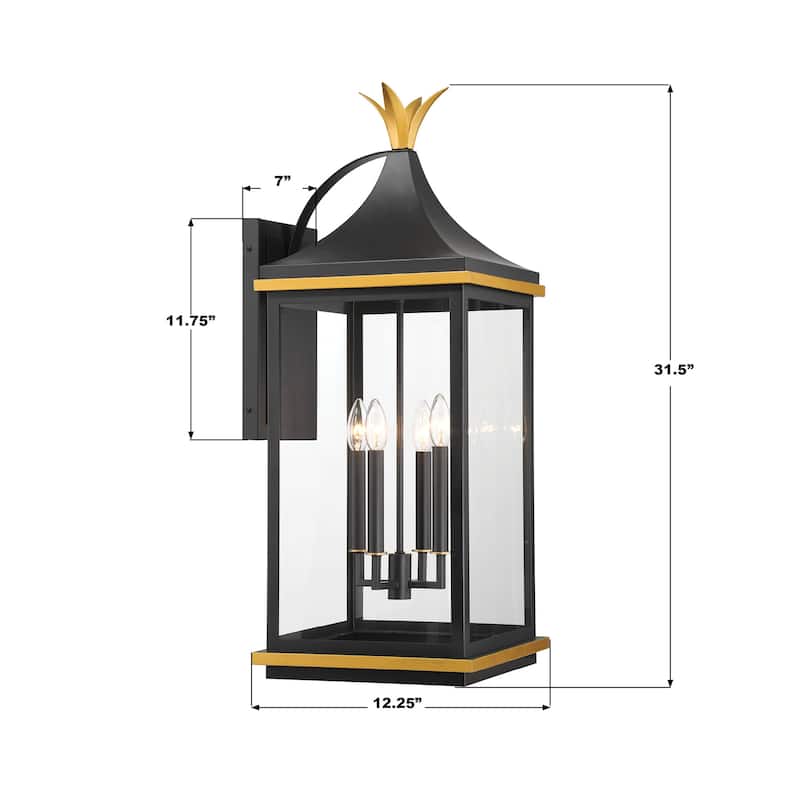 Crystorama Lighting Group SIM-804 Simpson 4 Light 32" Tall Outdoor