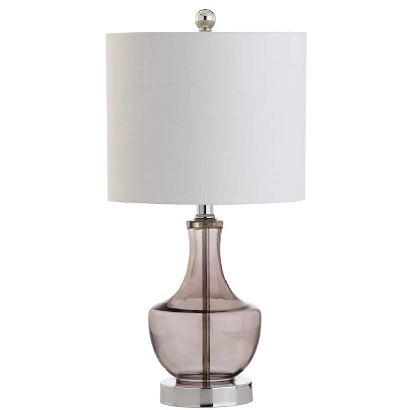 Colette 20" Mini Glass LED Table Lamp, Silver by JONATHAN Y