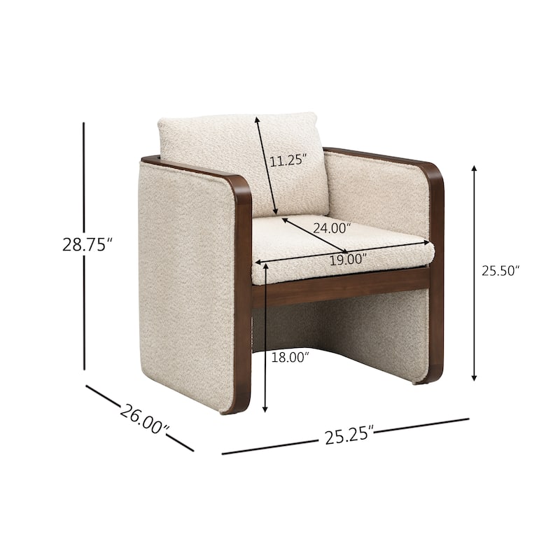 Christopher Knight Home Thaloren Rubberwood Fabric Arm Chair with Upholstered Accent