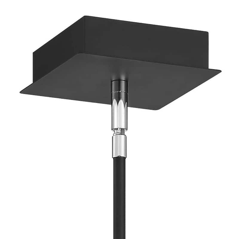 Black Mini Pendant Light 6" Modern LED Cage Crystal Fixture - 6" x 7"