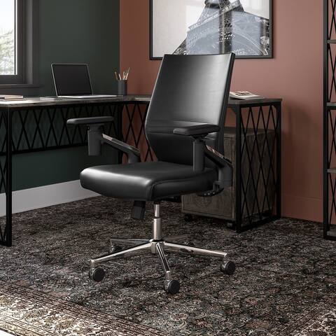 City Park Mid Back Leather Task Chair by kathy ireland® Home