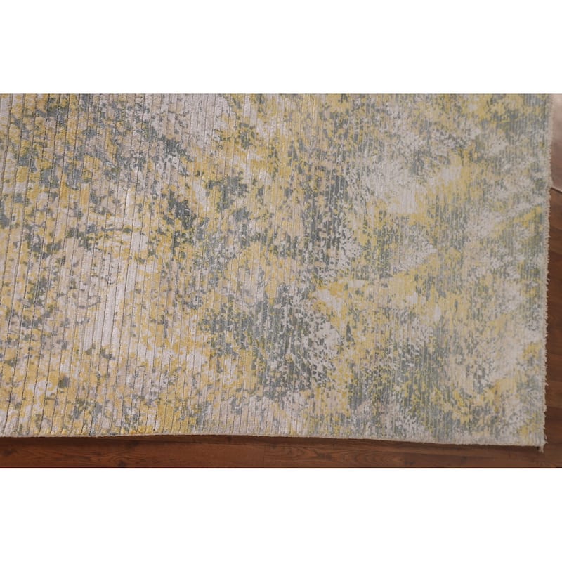 All-Over Striped Abstract Modern Area Rug Handmade Wool Carpet - 5'5" x 7'5"