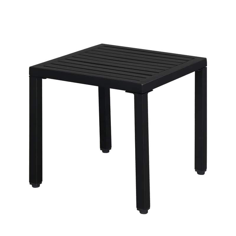 Outdoor Wrought Iron Side/Coffee Table - Black