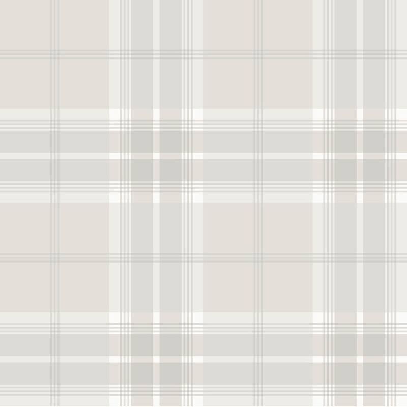 Advantage Sala White Plaid Wallpaper - White