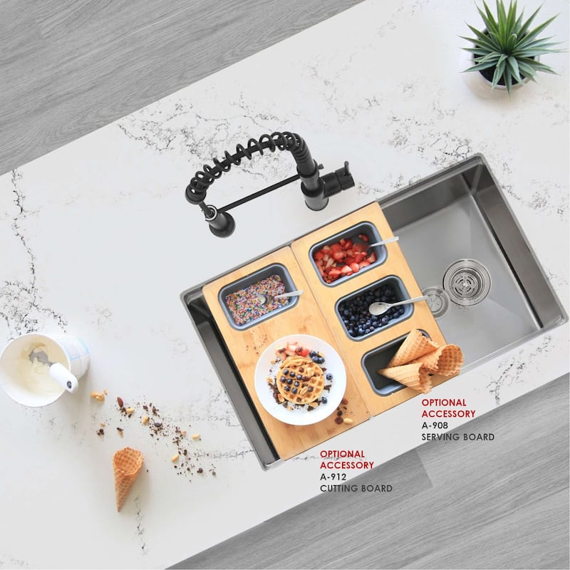 Versa33 Undermount 33" Single Bowl Stainless Steel Kitchen Sink - 33" x 19" x 10"